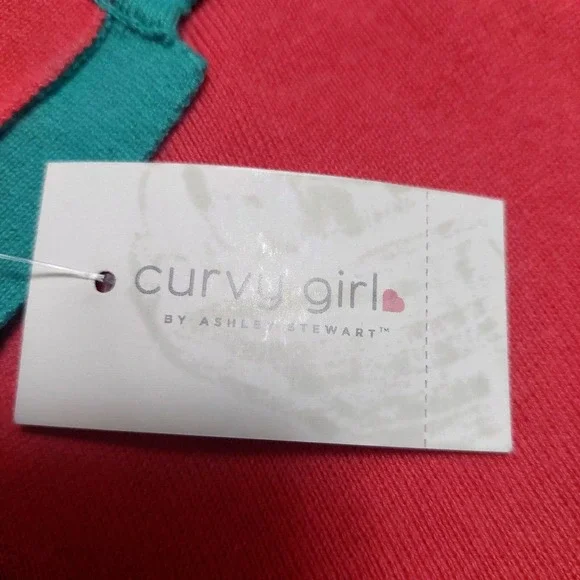 Curvy Girl by Ashley Stewart 1X Cropped Sweater V Neck Sleeveless Tight Knit NEW - Picture 8 of 9